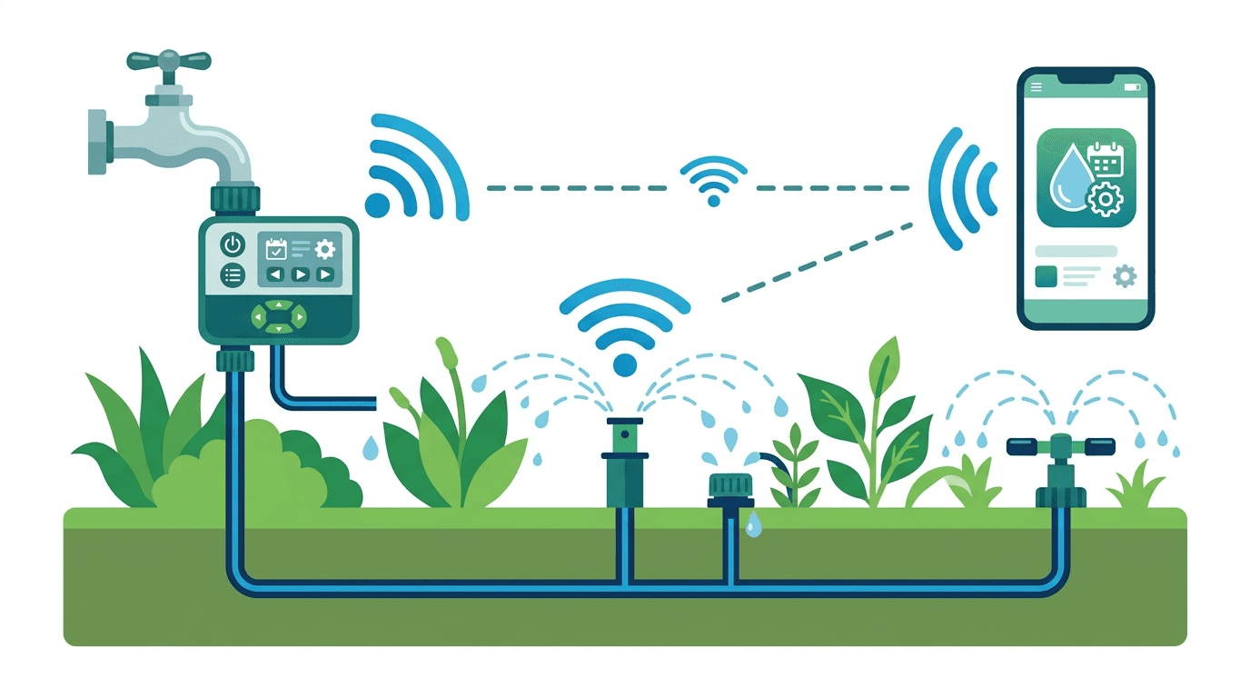 Comparatif de programmateurs d'arrosage avec système connecté en jardin
