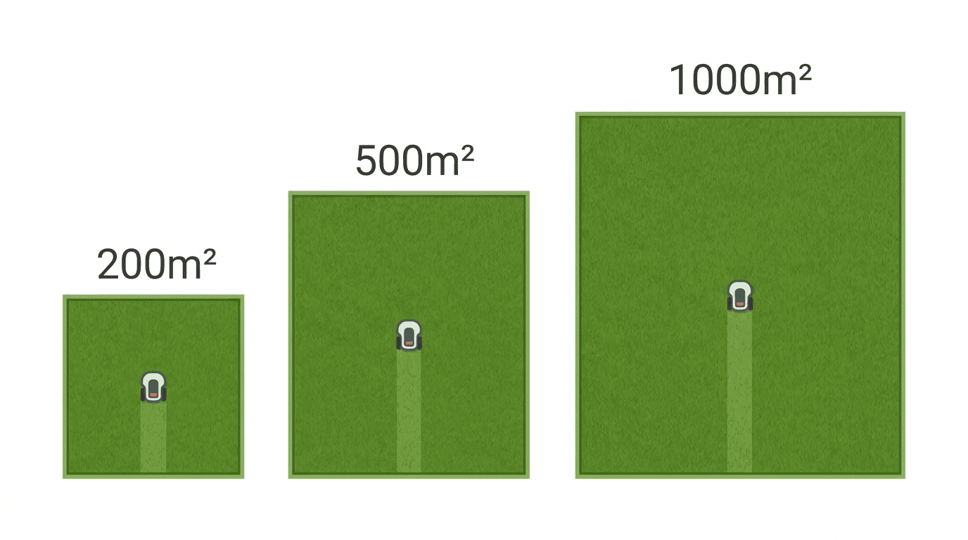 Schema de choix d'une tondeuse robot selon la superficie